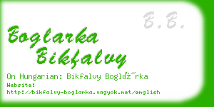 boglarka bikfalvy business card